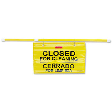 Rubbermaid® Commercial Site Safety Hanging Sign, 50" X 1" X 13", Multi-lingual, Yellow freeshipping - TVN Wholesale